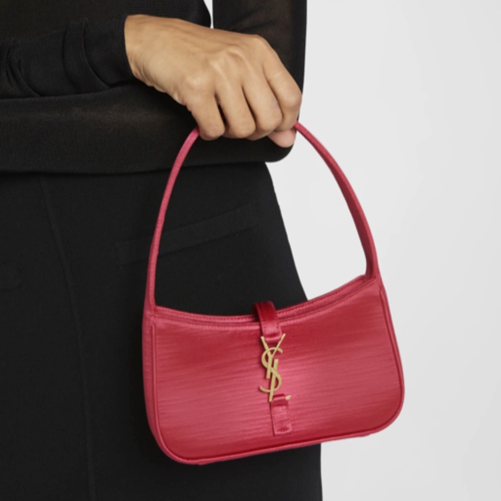 Saint Laurent Shoulder Bag in Fuchsia Satin